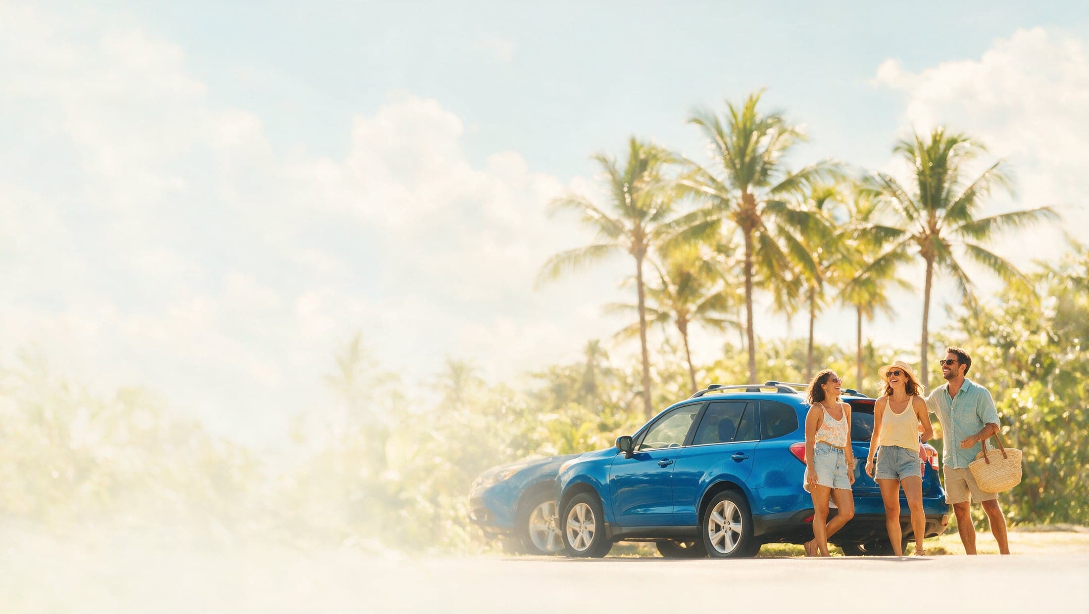 Clients collecting the keys to a new SUV